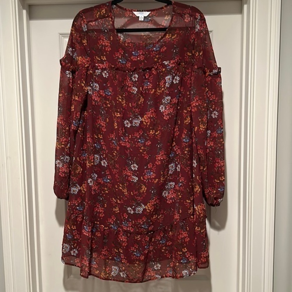 Time and true Xl floral print midi dress (nwt)